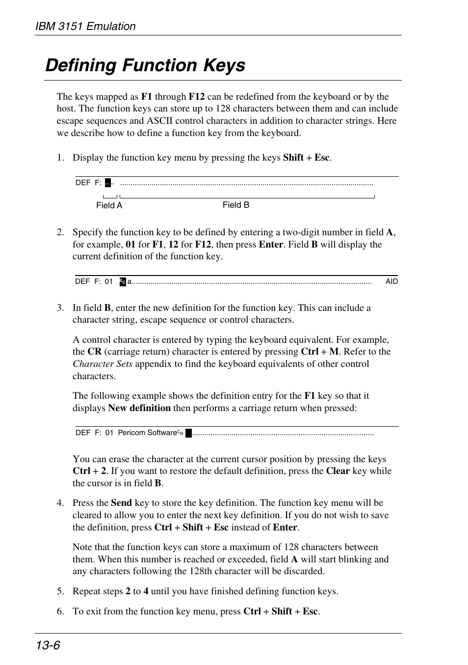 Defining function keys, Ibm 3151 emulation, Defining function keys -6 | HP Neoware e140 Thin Client User Manual | Page 262 / 484