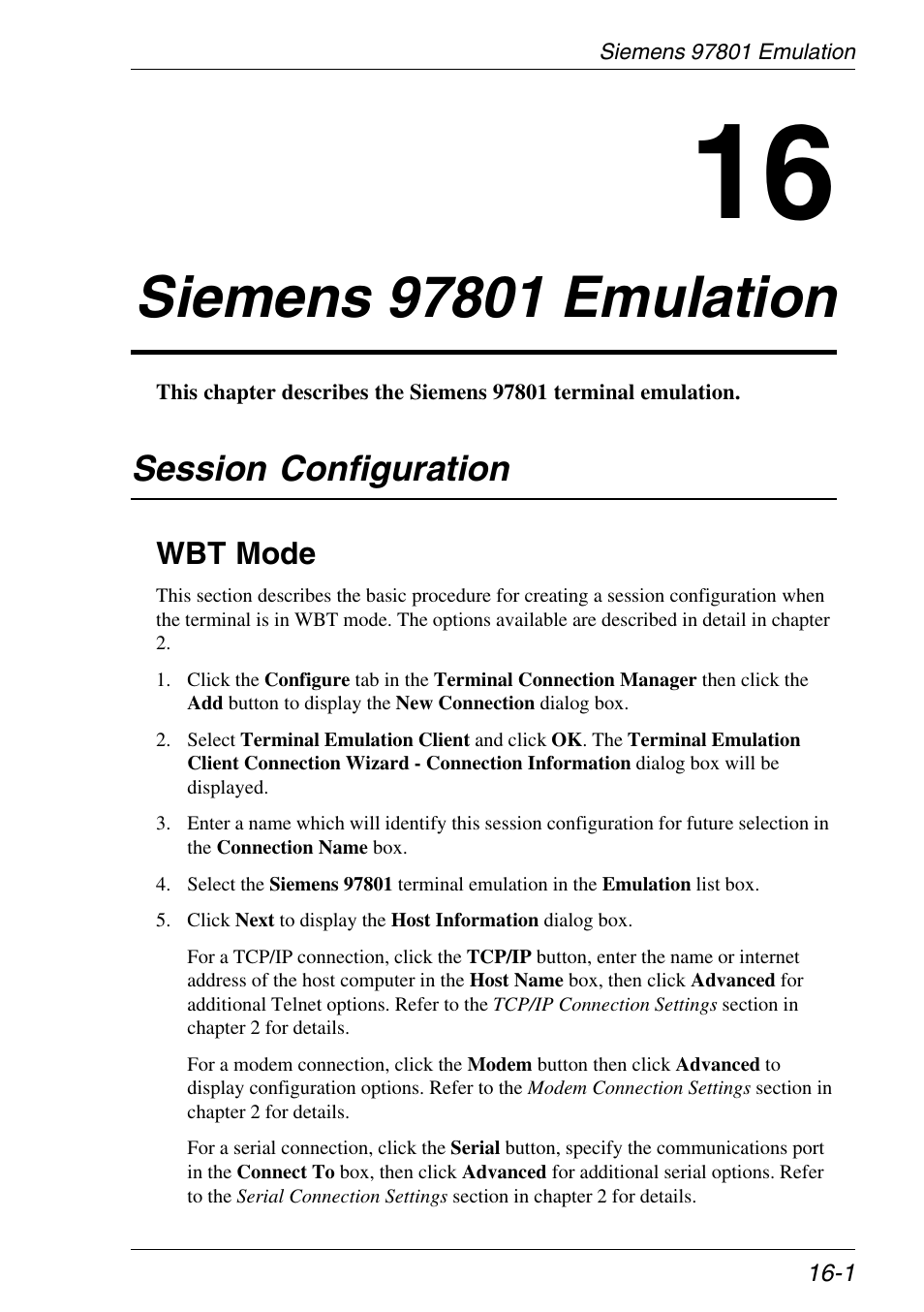 Siemens 97801 emulation, Session configuration, Wbt mode | Siemens 97801 emulation -1, Session configuration -1, Wbt mode -1 | HP Neoware e140 Thin Client User Manual | Page 275 / 484