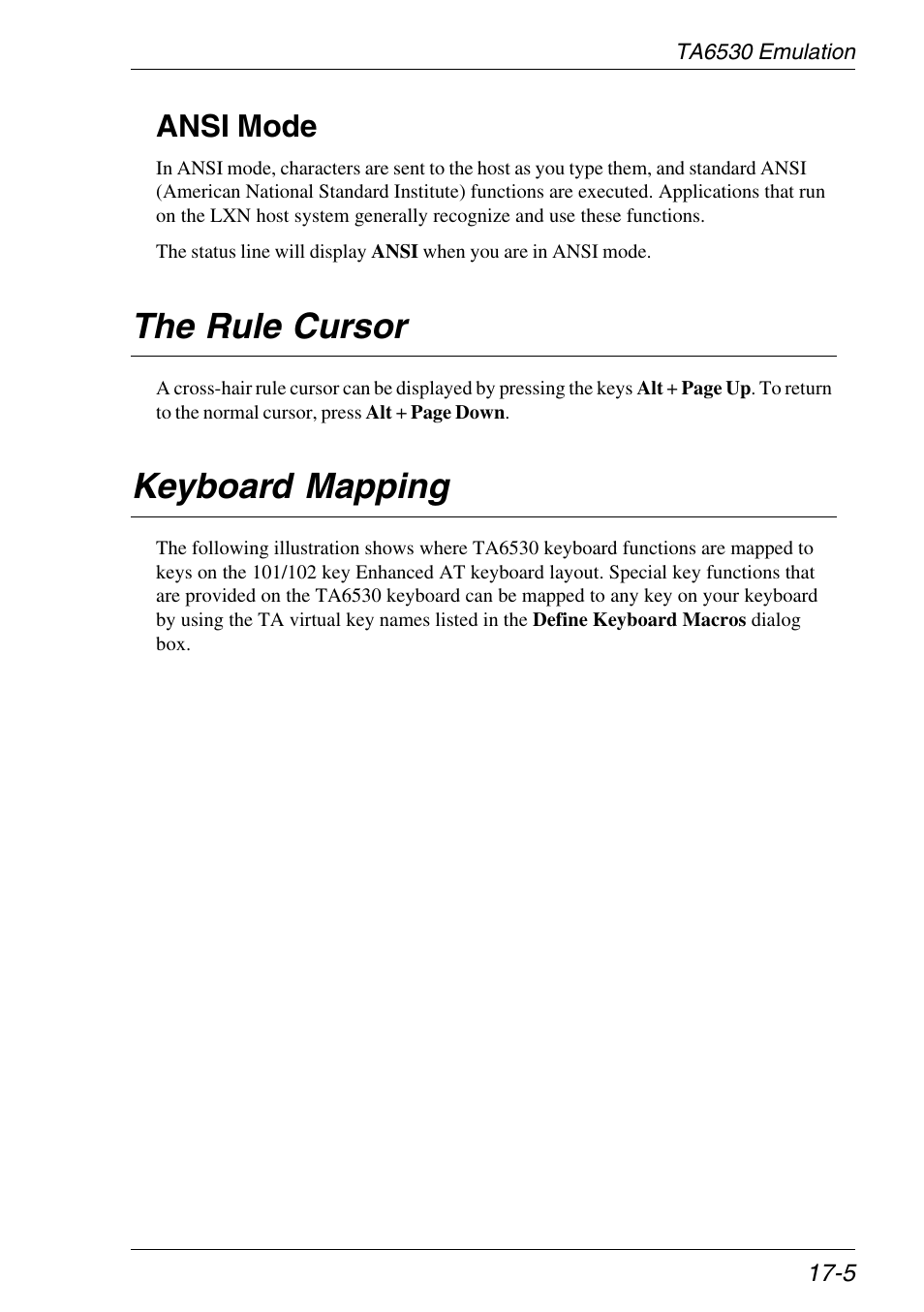 The rule cursor, Keyboard mapping, Rule cursor | The rule cursor -5, Keyboard mapping -5, Ansi mode | HP Neoware e140 Thin Client User Manual | Page 283 / 484