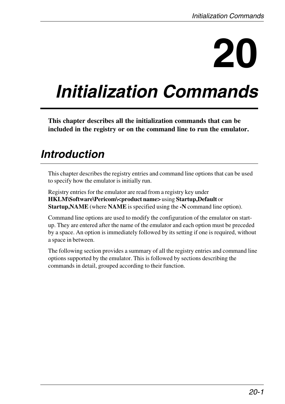 Initialization commands, Introduction, Initialization commands -1 | Introduction -1 | HP Neoware e140 Thin Client User Manual | Page 297 / 484