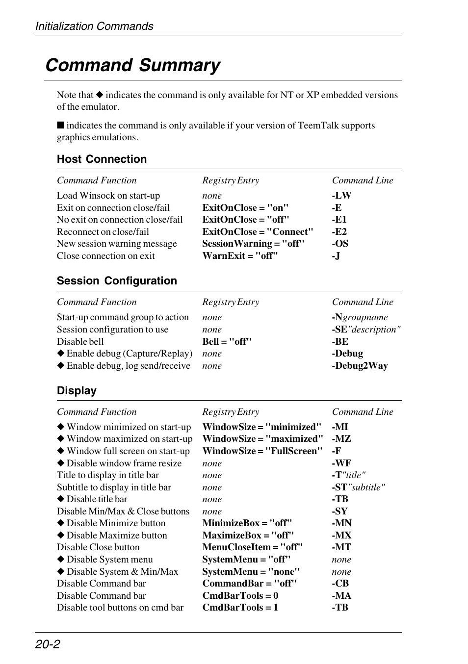 Command summary, Summary, Command summary -2 | HP Neoware e140 Thin Client User Manual | Page 298 / 484