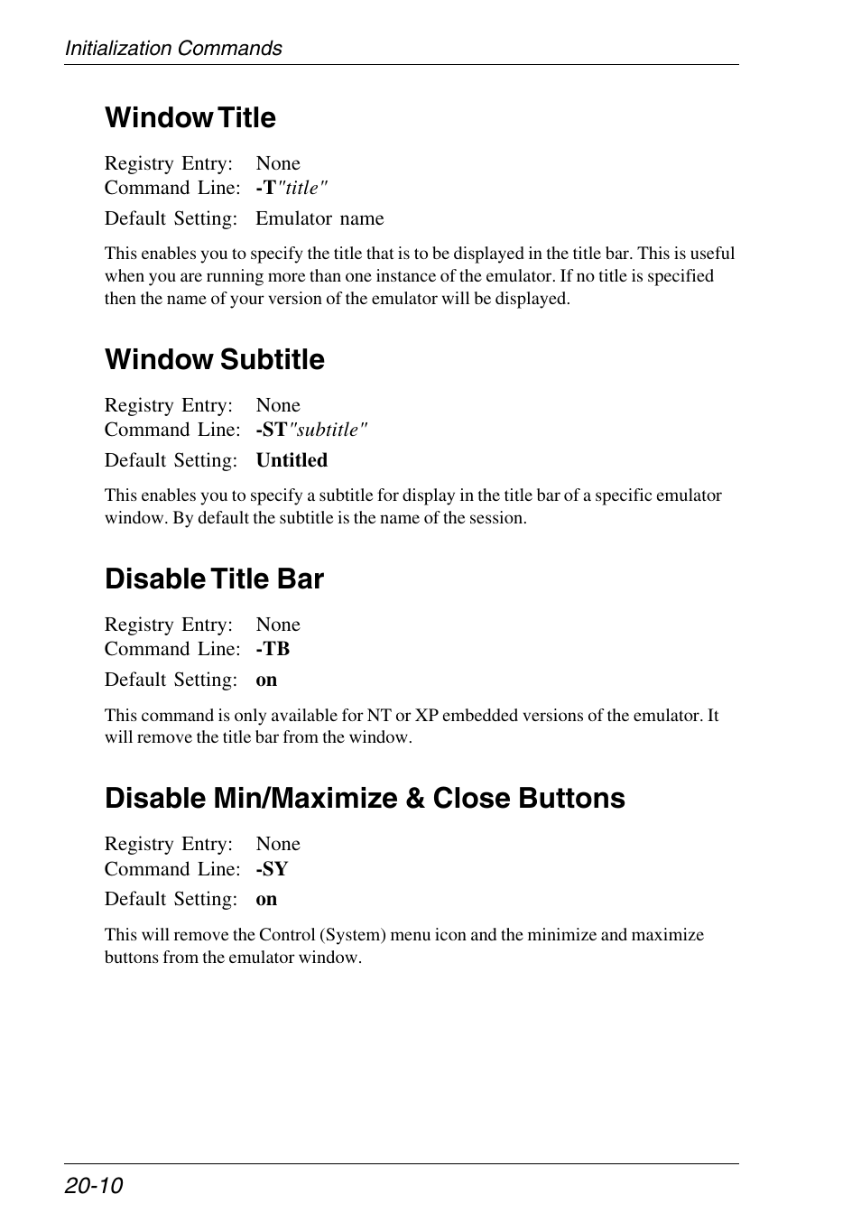 Disable min/maximize & close button, Disable title bar, Window subtitle | Window title, Disable min/maximize & close buttons | HP Neoware e140 Thin Client User Manual | Page 306 / 484