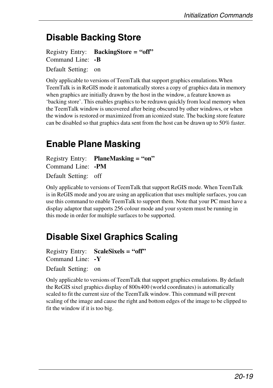 Disable backing store, Disable sixel graphics scaling, Enable plane masking | HP Neoware e140 Thin Client User Manual | Page 315 / 484