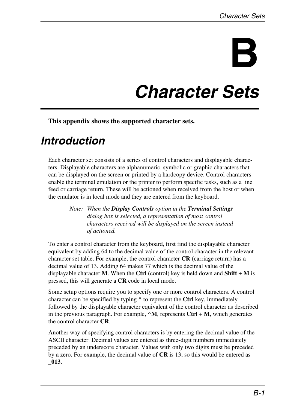 Character sets, Control characters, Keyboard equivalents | Entering control characters | HP Neoware e140 Thin Client User Manual | Page 331 / 484