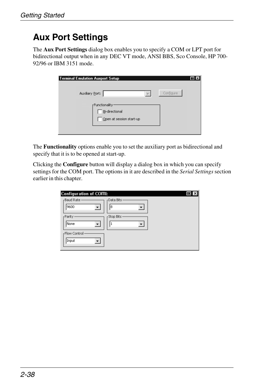 Aux port settings, Connection wizard, Aux port settings -38 | HP Neoware e140 Thin Client User Manual | Page 54 / 484