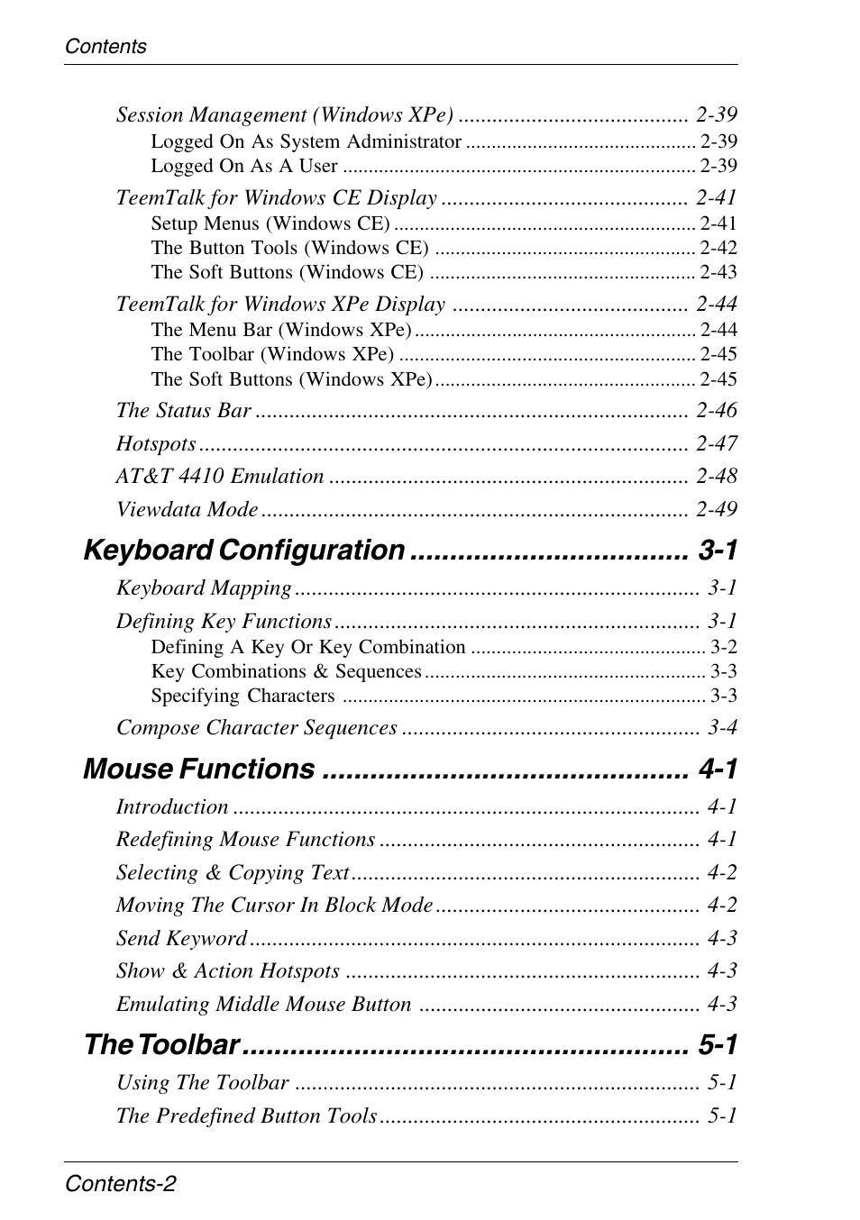 Keyboard configuration -1, Mouse functions -1, The toolbar -1 | HP Neoware e140 Thin Client User Manual | Page 6 / 484