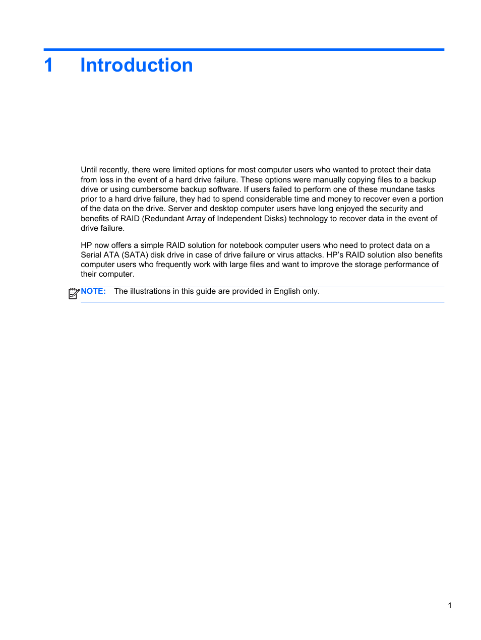 Introduction, 1 introduction, 1introduction | HP EliteBook 8560w Mobile Workstation User Manual | Page 5 / 45
