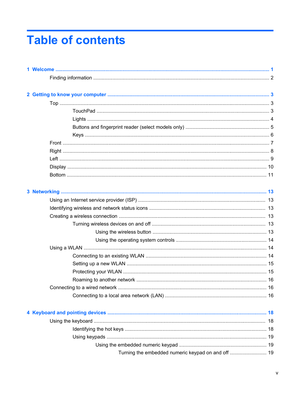 HP EliteBook 820 G1 Notebook PC User Manual | Page 5 / 87