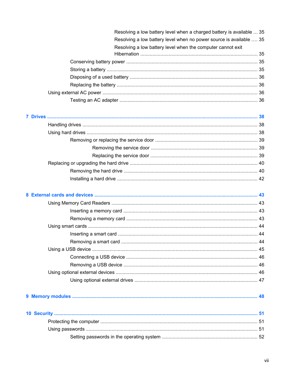 HP EliteBook 820 G1 Notebook PC User Manual | Page 7 / 87