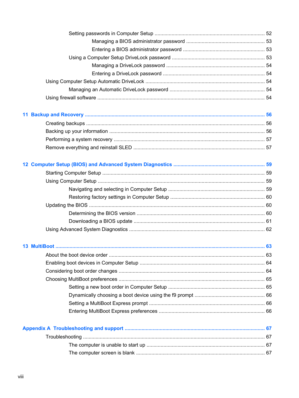 HP EliteBook 820 G1 Notebook PC User Manual | Page 8 / 87