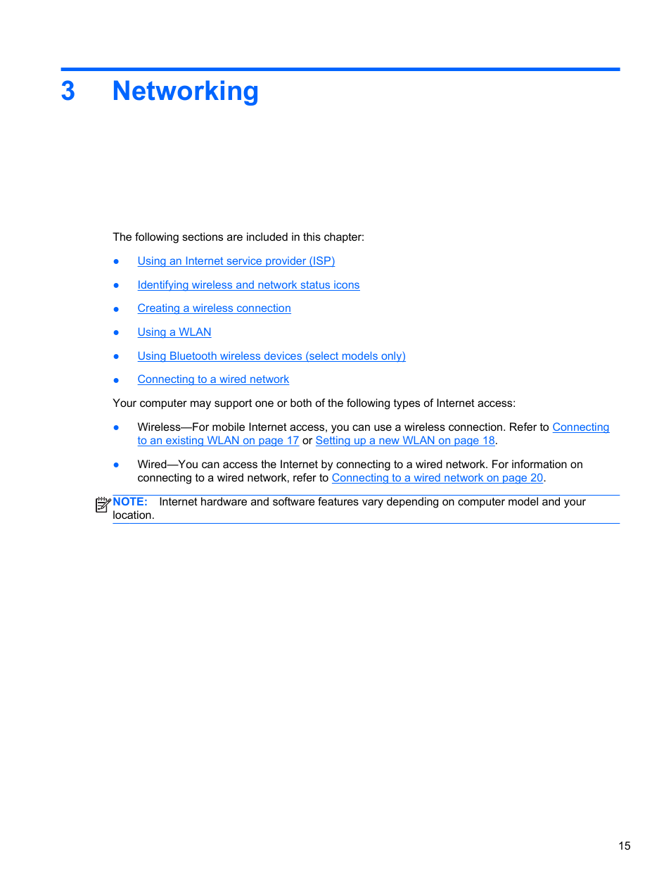 Networking, 3 networking, 3networking | HP Pavilion g4-1311nr Notebook PC User Manual | Page 25 / 99