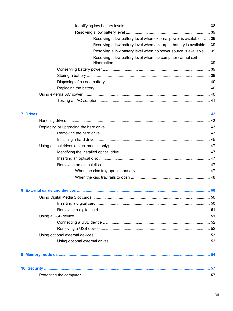 HP Pavilion g4-1311nr Notebook PC User Manual | Page 7 / 99