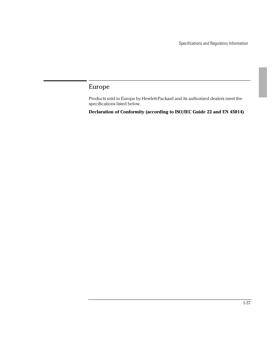 Europe | HP OmniBook 5700 Notebook PC User Manual | Page 37 / 39