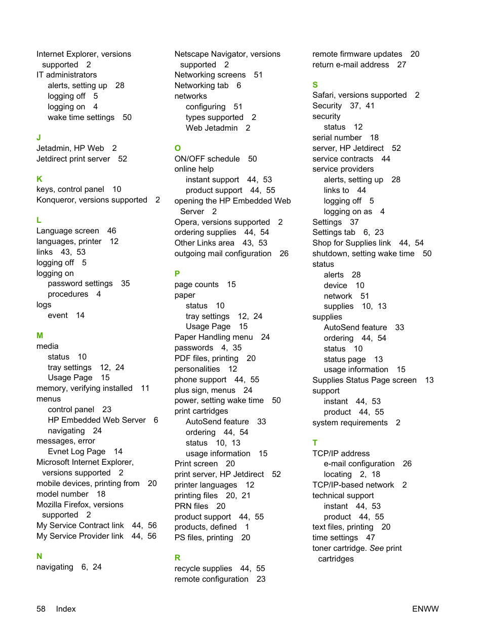 HP LaserJet P4014 Printer series User Manual | Page 68 / 72