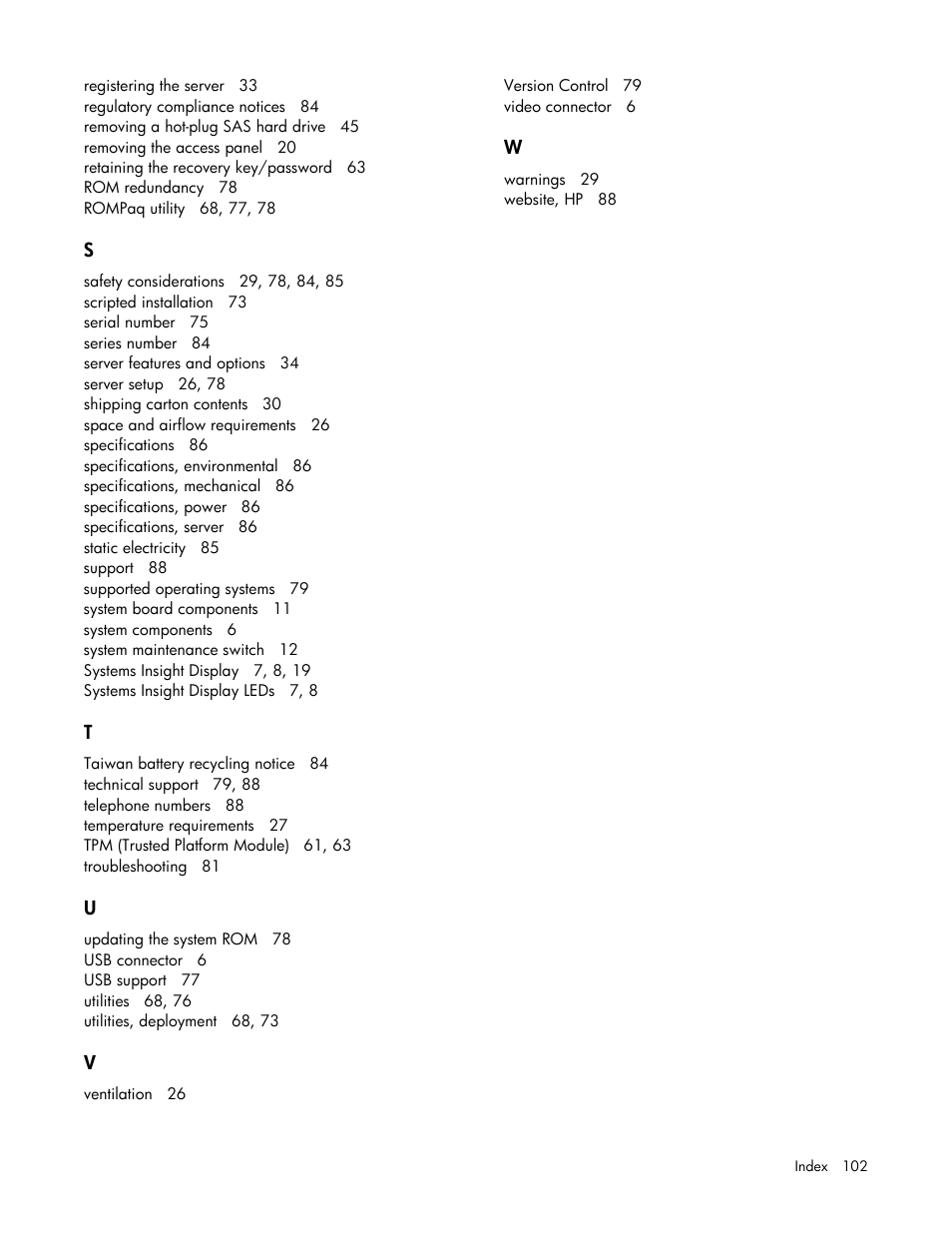 HP ProLiant DL560 Gen8 Server User Manual | Page 102 / 102