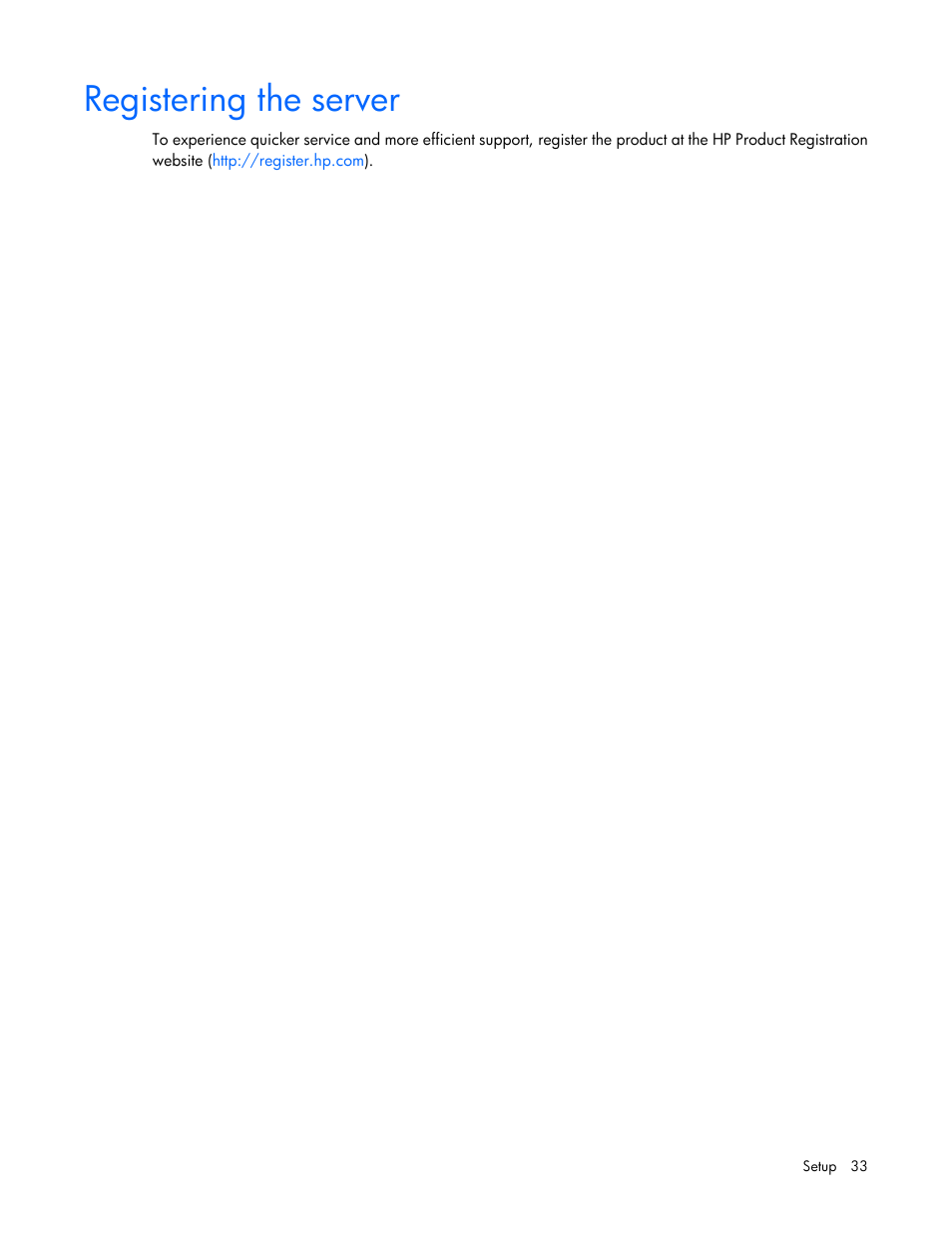Registering the server | HP ProLiant DL560 Gen8 Server User Manual | Page 33 / 102