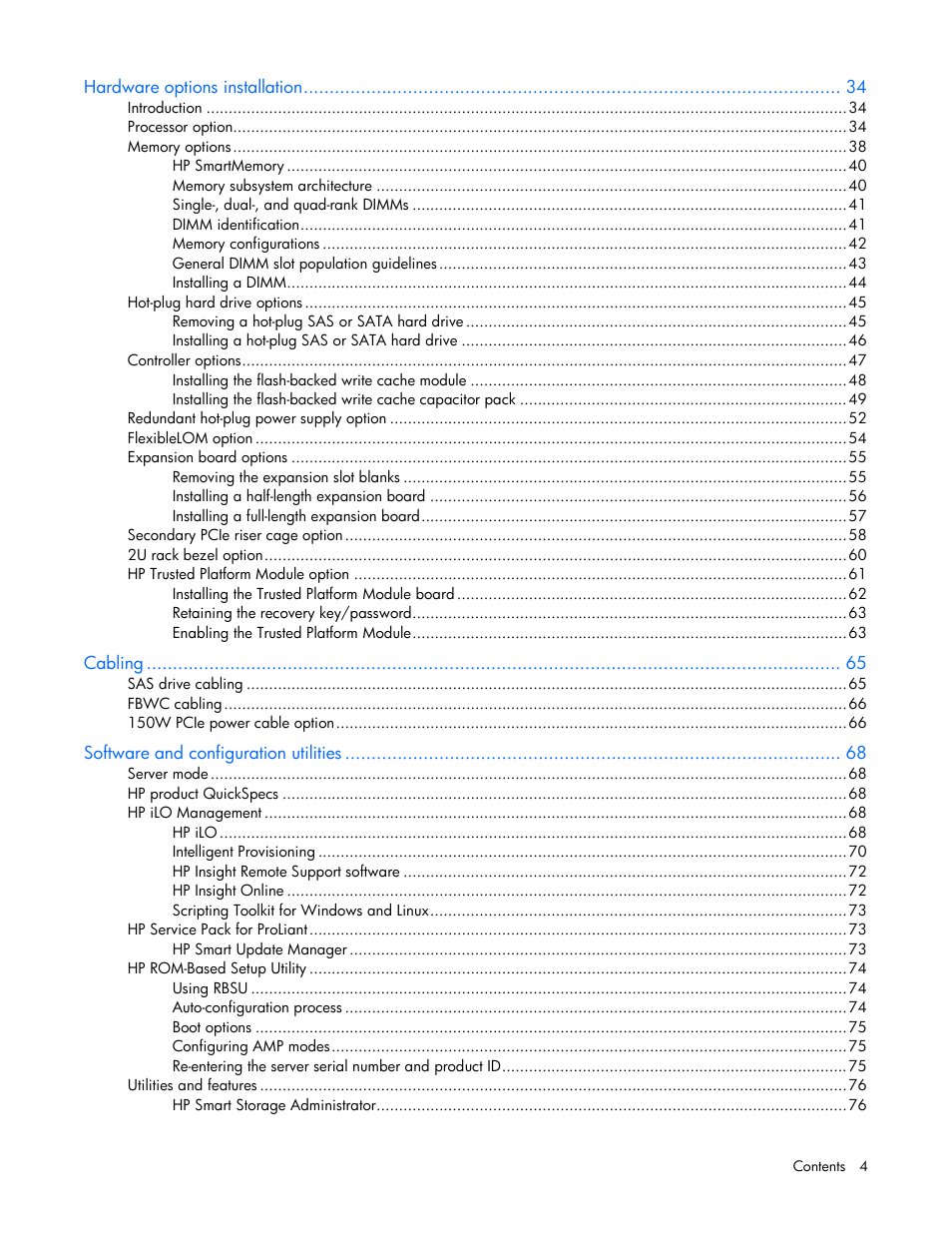 HP ProLiant DL560 Gen8 Server User Manual | Page 4 / 102