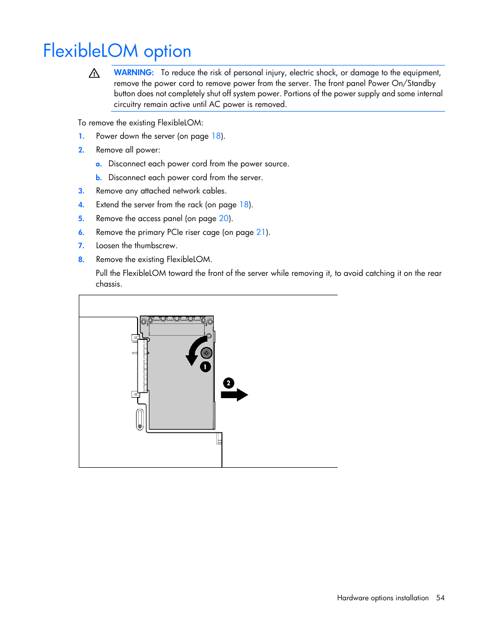 Flexiblelom option | HP ProLiant DL560 Gen8 Server User Manual | Page 54 / 102