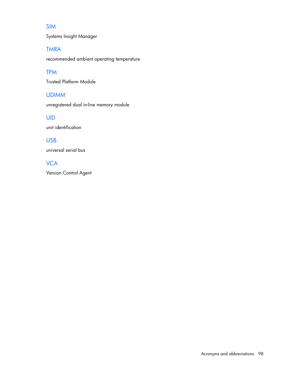 HP ProLiant DL560 Gen8 Server User Manual | Page 98 / 102