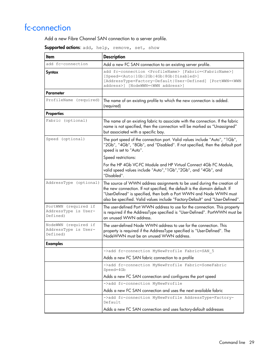 Fc-connection | HP Virtual Connect 8Gb 24-port Fibre Channel Module for c-Class BladeSystem User Manual | Page 29 / 93