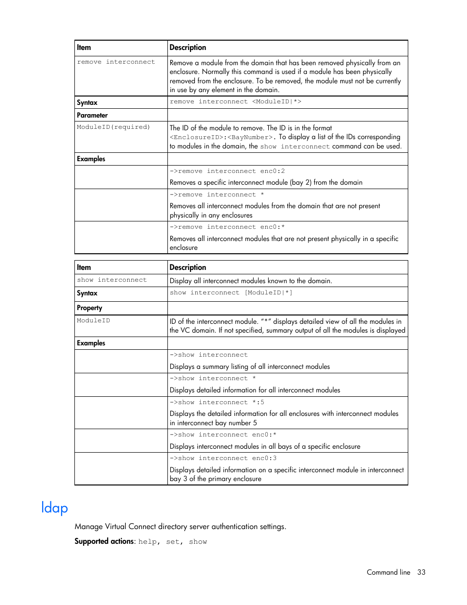 Ldap | HP Virtual Connect 8Gb 24-port Fibre Channel Module for c-Class BladeSystem User Manual | Page 33 / 93