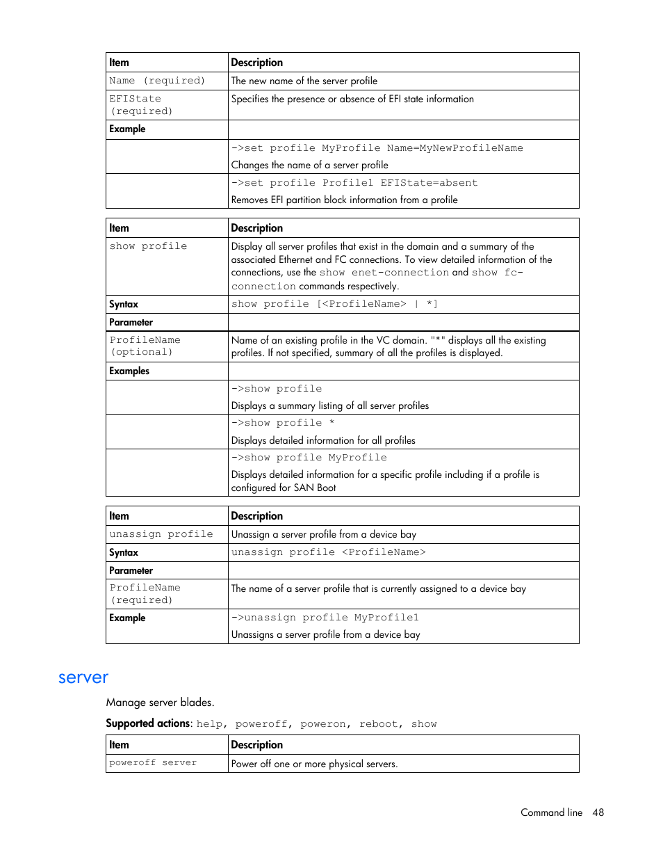 Server | HP Virtual Connect 8Gb 24-port Fibre Channel Module for c-Class BladeSystem User Manual | Page 48 / 93