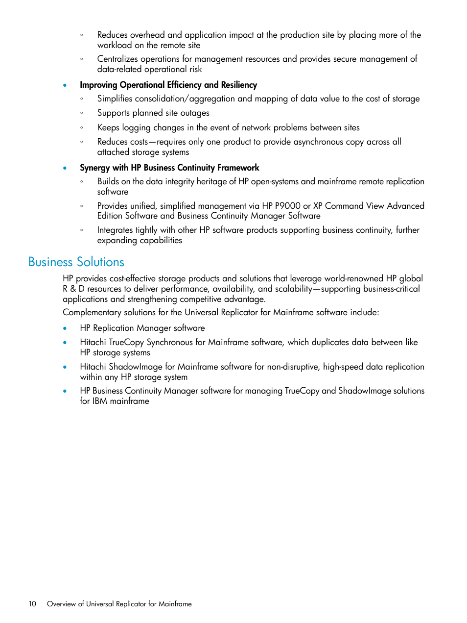 Business solutions | HP StorageWorks XP Remote Web Console Software User Manual | Page 10 / 252