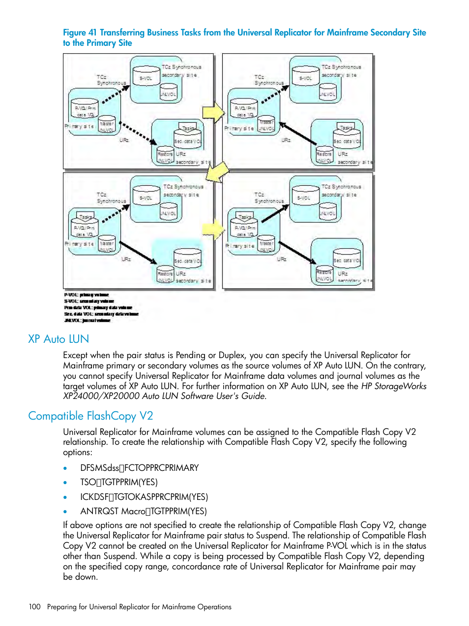 Xp auto lun, Compatible flashcopy v2, Xp auto lun compatible flashcopy v2 | HP StorageWorks XP Remote Web Console Software User Manual | Page 100 / 252