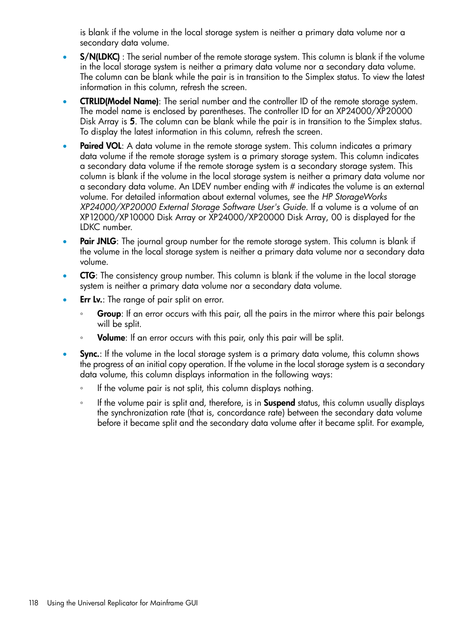 HP StorageWorks XP Remote Web Console Software User Manual | Page 118 / 252