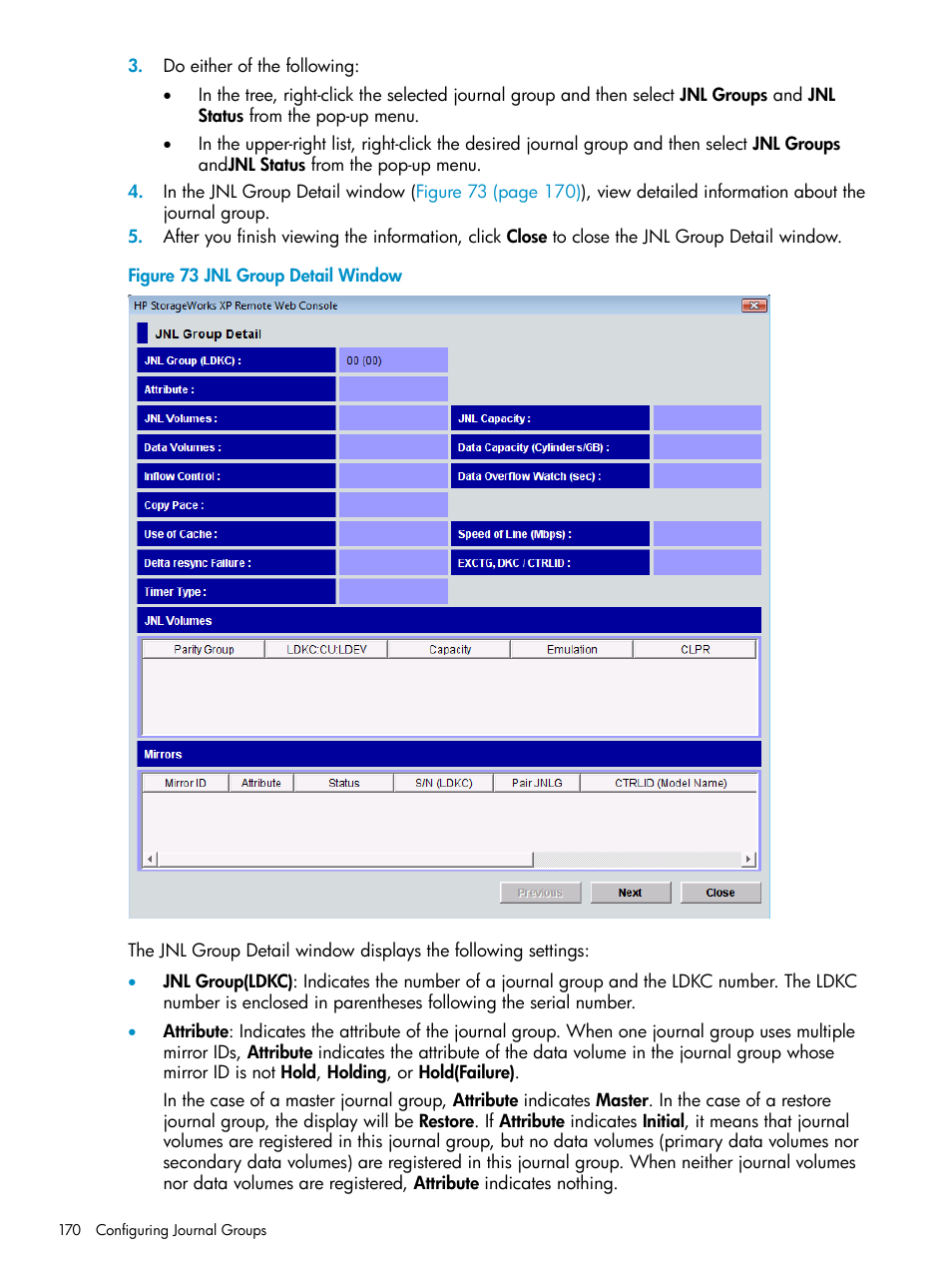 HP StorageWorks XP Remote Web Console Software User Manual | Page 170 / 252