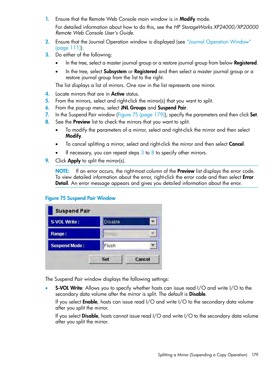 HP StorageWorks XP Remote Web Console Software User Manual | Page 179 / 252