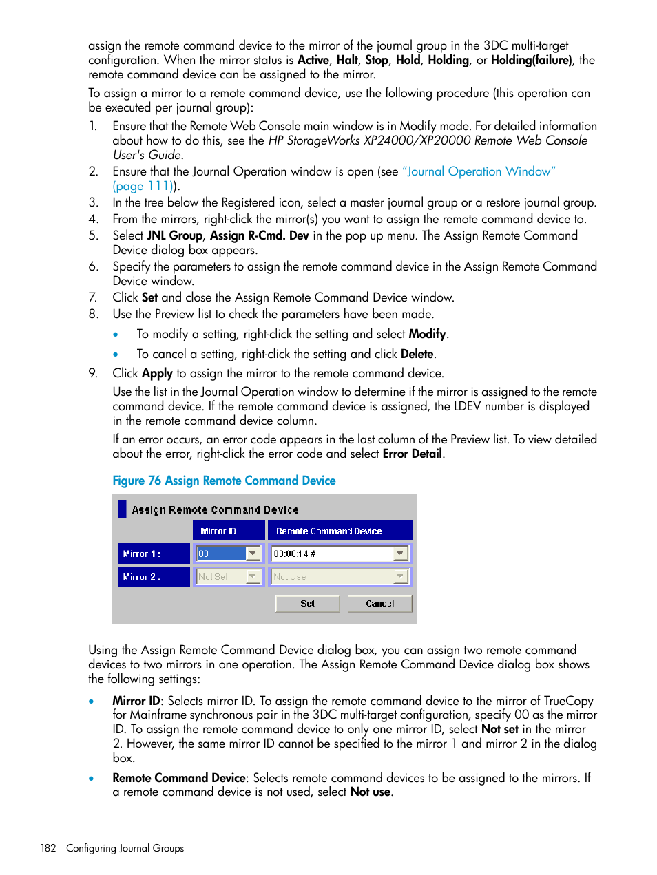 HP StorageWorks XP Remote Web Console Software User Manual | Page 182 / 252