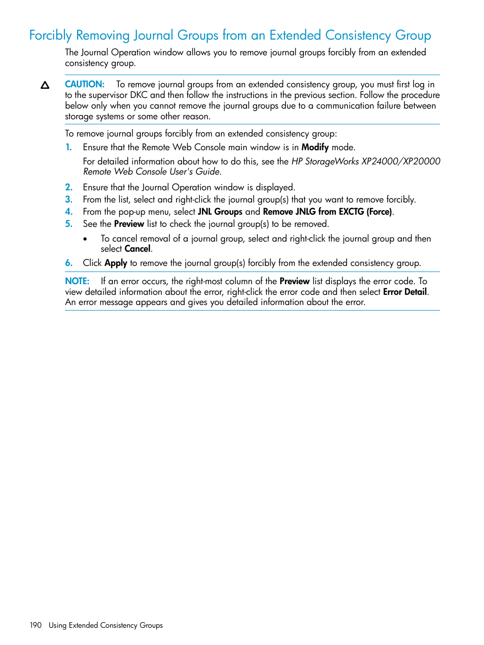 HP StorageWorks XP Remote Web Console Software User Manual | Page 190 / 252