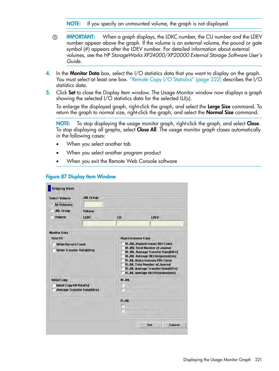 HP StorageWorks XP Remote Web Console Software User Manual | Page 221 / 252