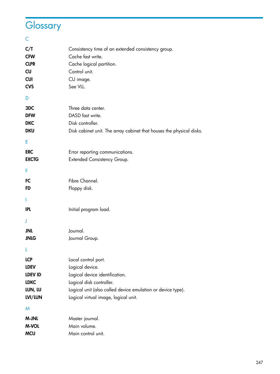 Glossary | HP StorageWorks XP Remote Web Console Software User Manual | Page 247 / 252