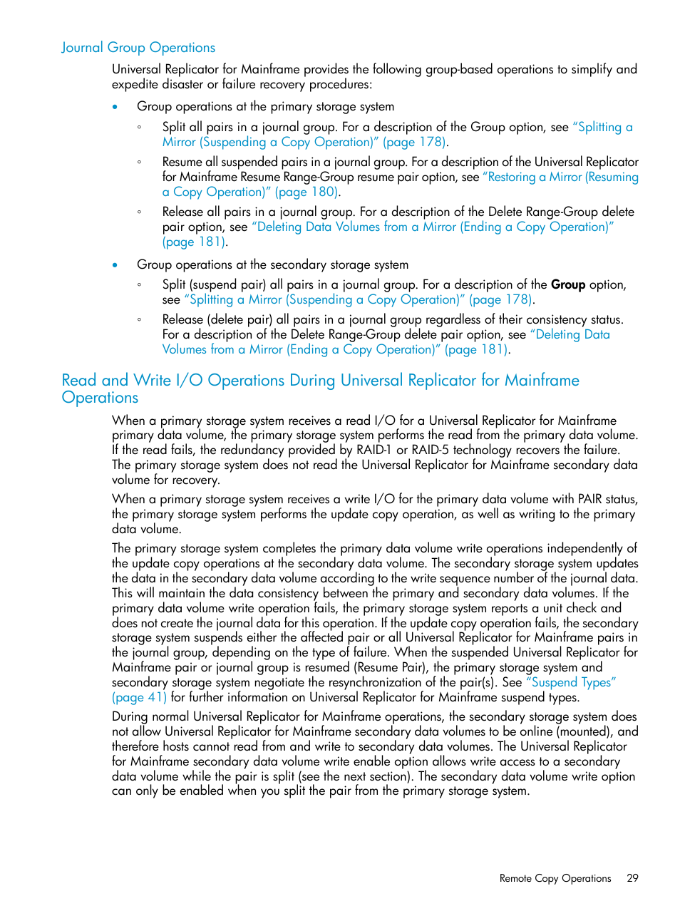 Journal group operations | HP StorageWorks XP Remote Web Console Software User Manual | Page 29 / 252