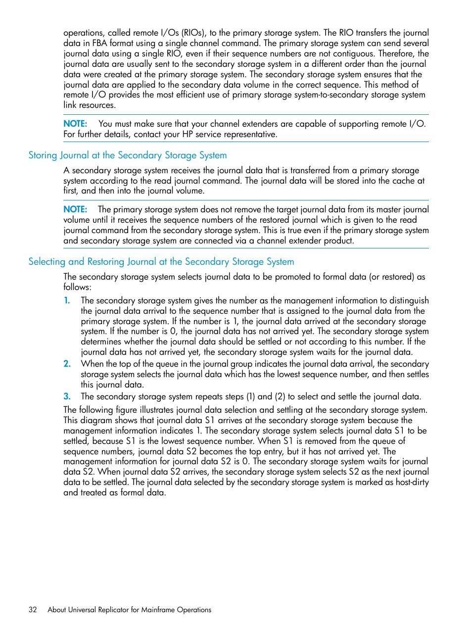 Storing journal at the secondary storage system | HP StorageWorks XP Remote Web Console Software User Manual | Page 32 / 252