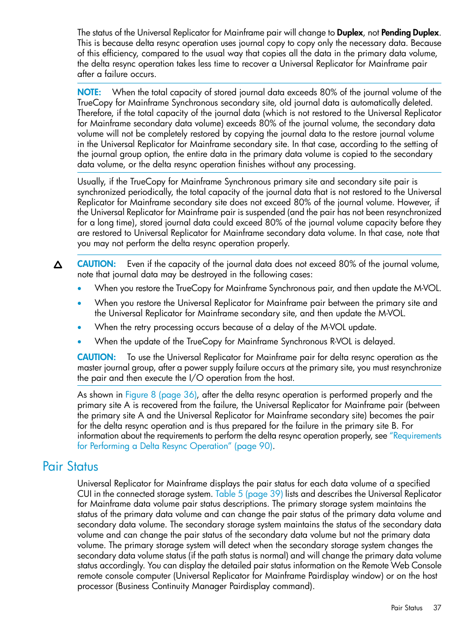 Pair status | HP StorageWorks XP Remote Web Console Software User Manual | Page 37 / 252
