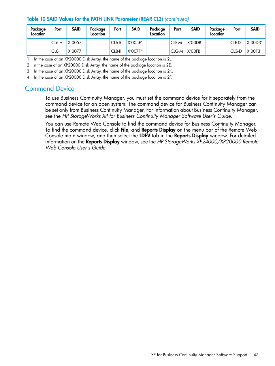 Command device | HP StorageWorks XP Remote Web Console Software User Manual | Page 47 / 252