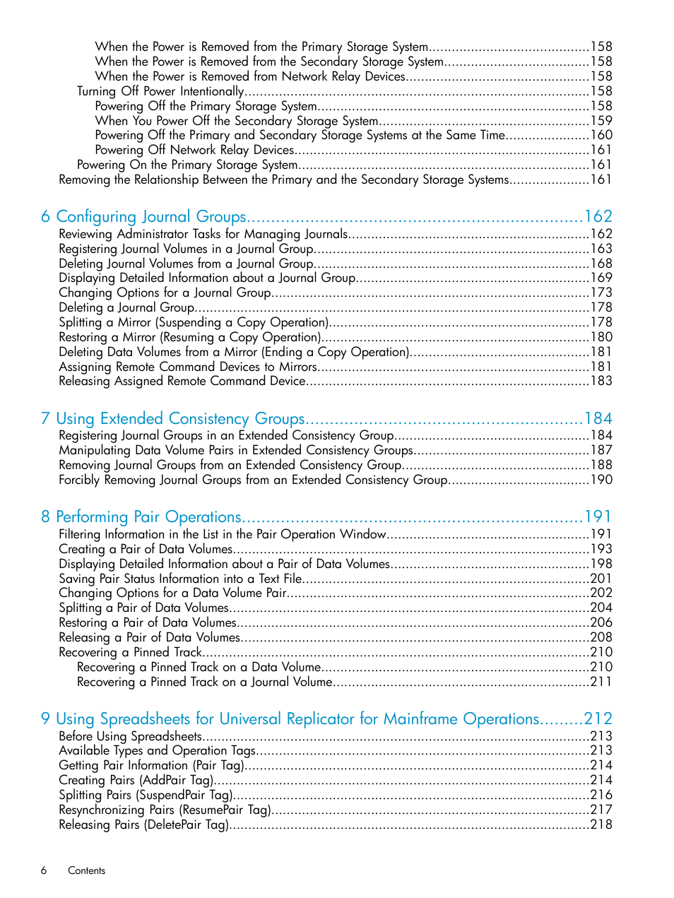 6 configuring journal groups, 7 using extended consistency groups, 8 performing pair operations | HP StorageWorks XP Remote Web Console Software User Manual | Page 6 / 252