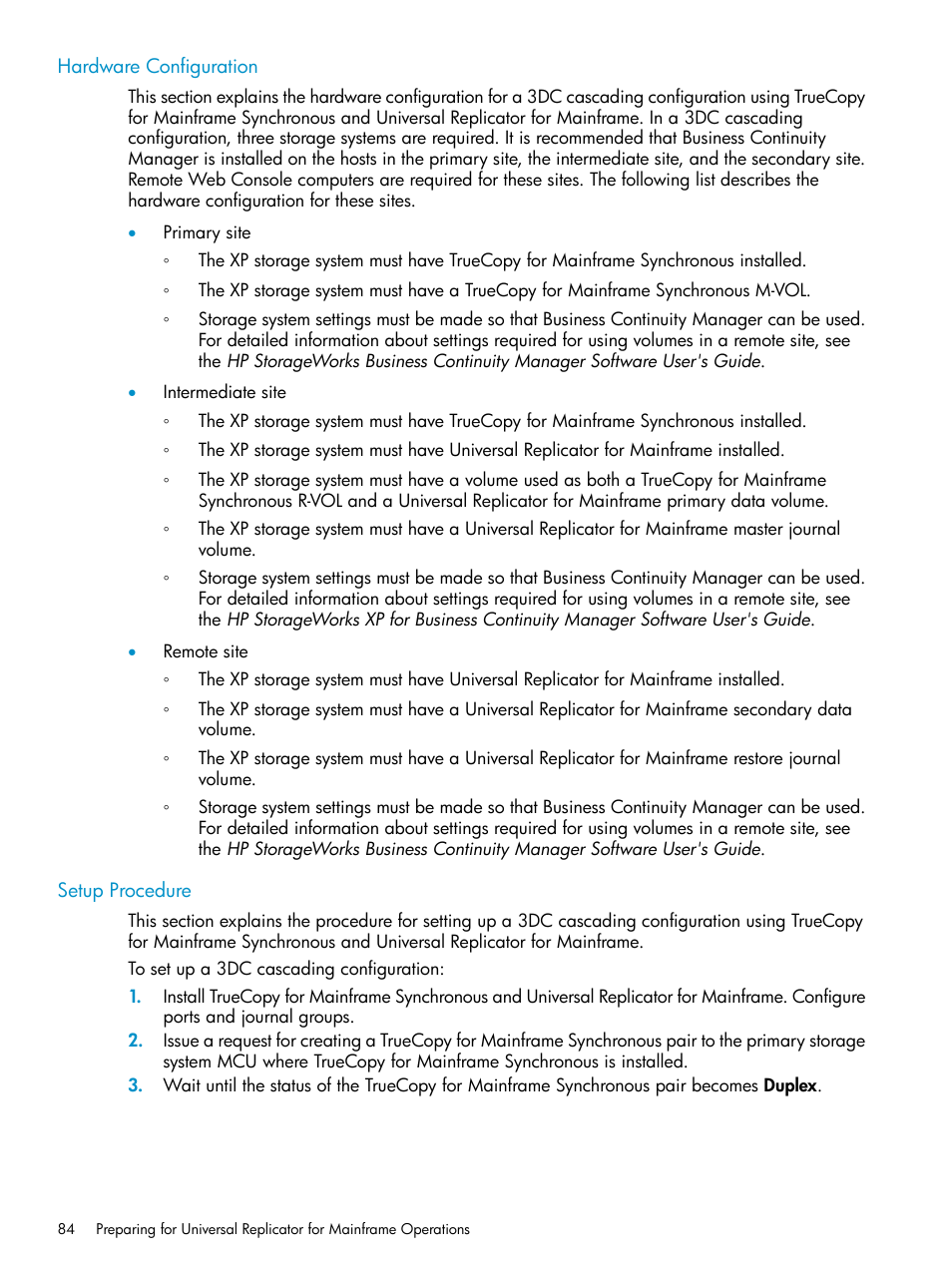 Hardware configuration, Setup procedure, Hardware configuration setup procedure | HP StorageWorks XP Remote Web Console Software User Manual | Page 84 / 252