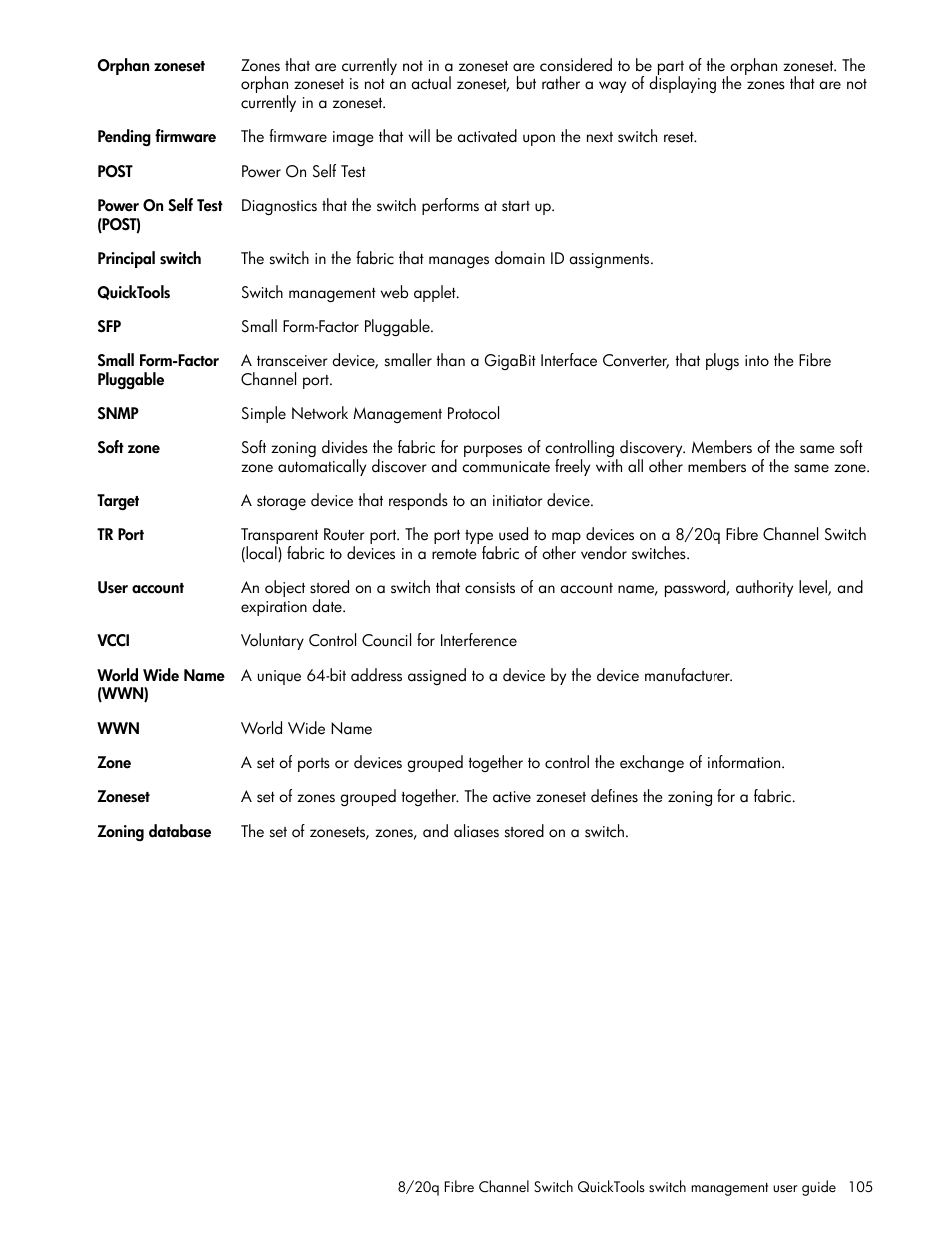 HP 8.20q Fibre Channel Switch User Manual | Page 105 / 108