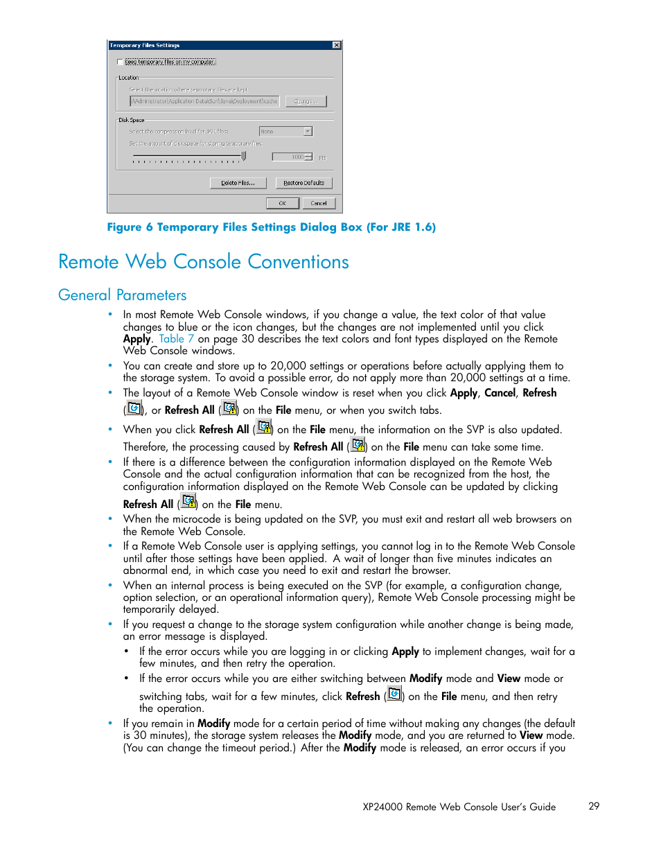 Remote web console conventions, General parameters, Figure 6 | HP XP20000XP24000 Disk Array User Manual | Page 29 / 110