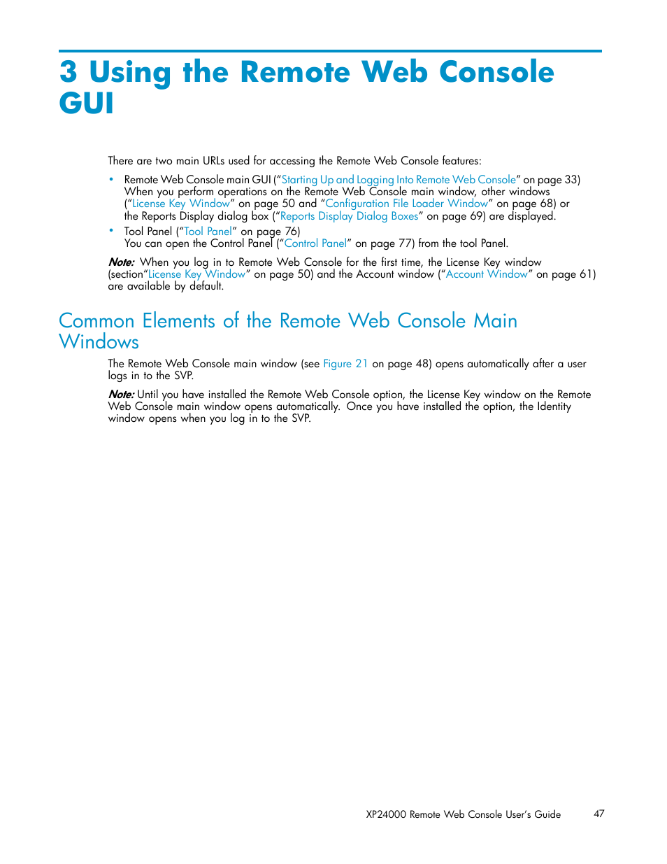 3 using the remote web console gui | HP XP20000XP24000 Disk Array User Manual | Page 47 / 110