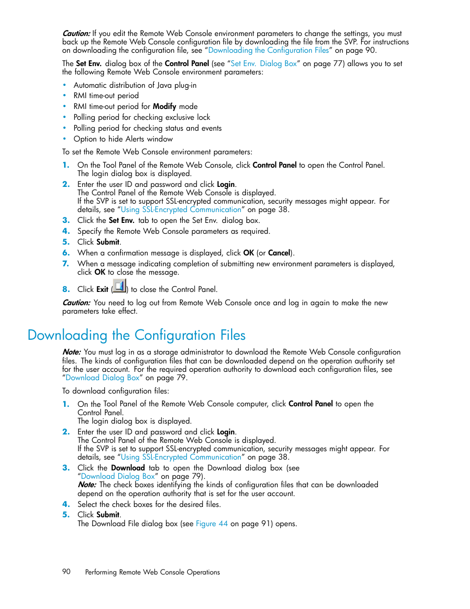 Downloading the conﬁguration files | HP XP20000XP24000 Disk Array User Manual | Page 90 / 110