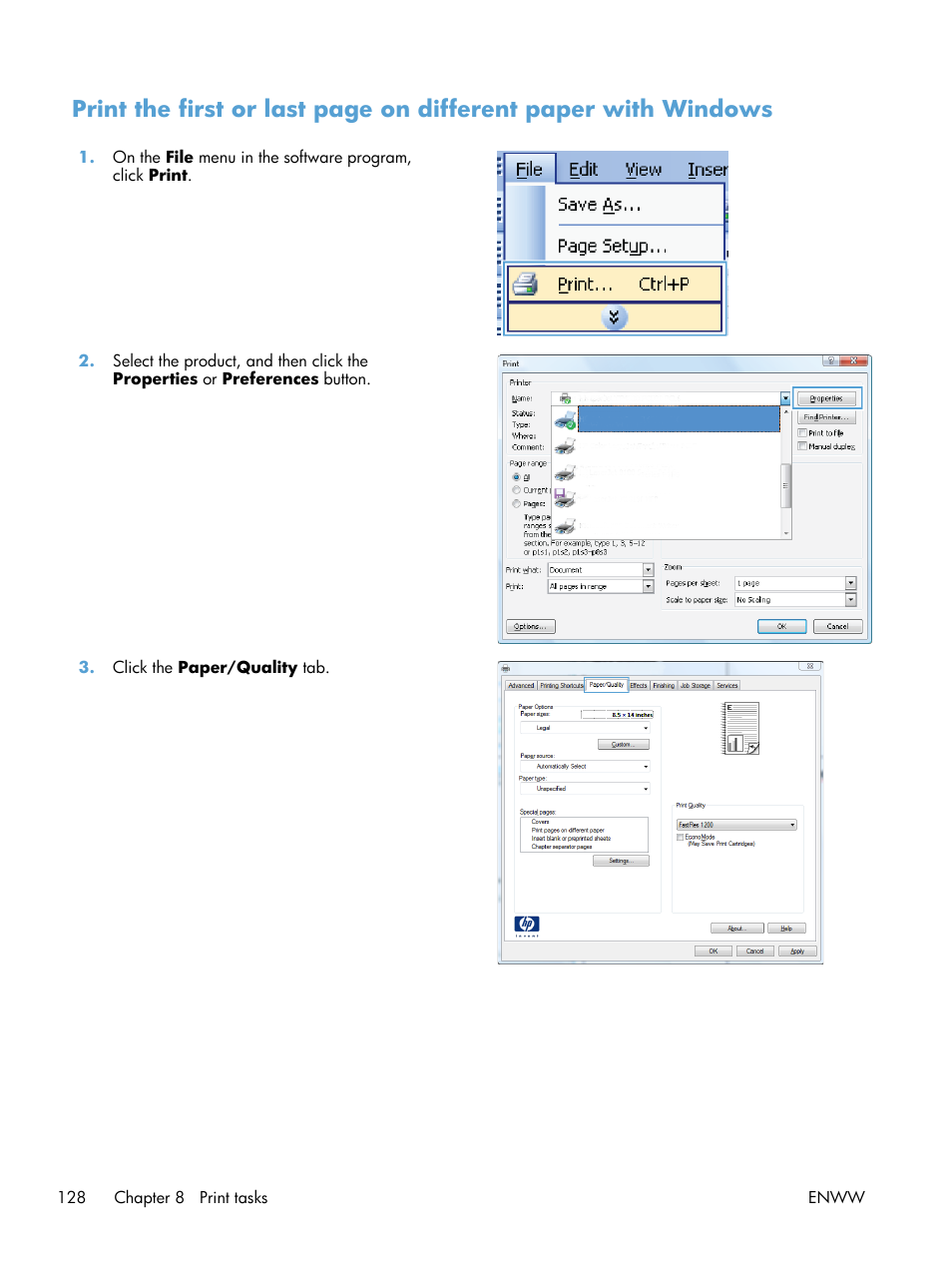 HP LaserJet Enterprise 600 Printer M603 series User Manual | Page 144 / 264