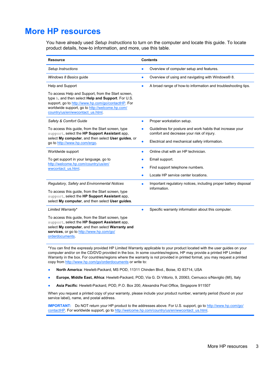More hp resources, More hp resources 3 | HP ENVY m6-k088ca Sleekbook User Manual | Page 13 / 81