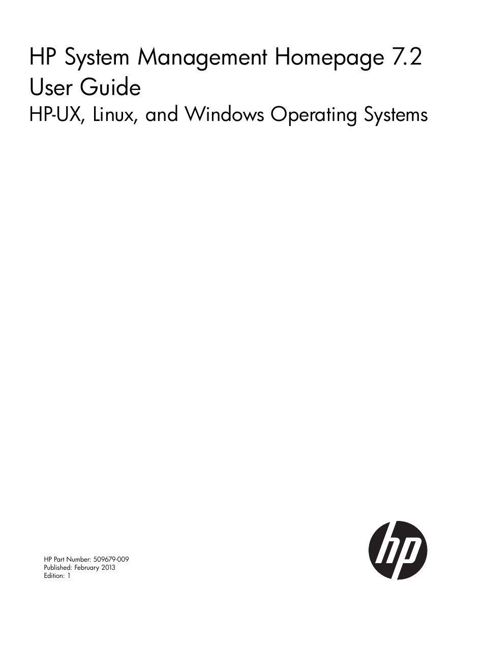 HP System Management Homepage-Software User Manual | 94 pages