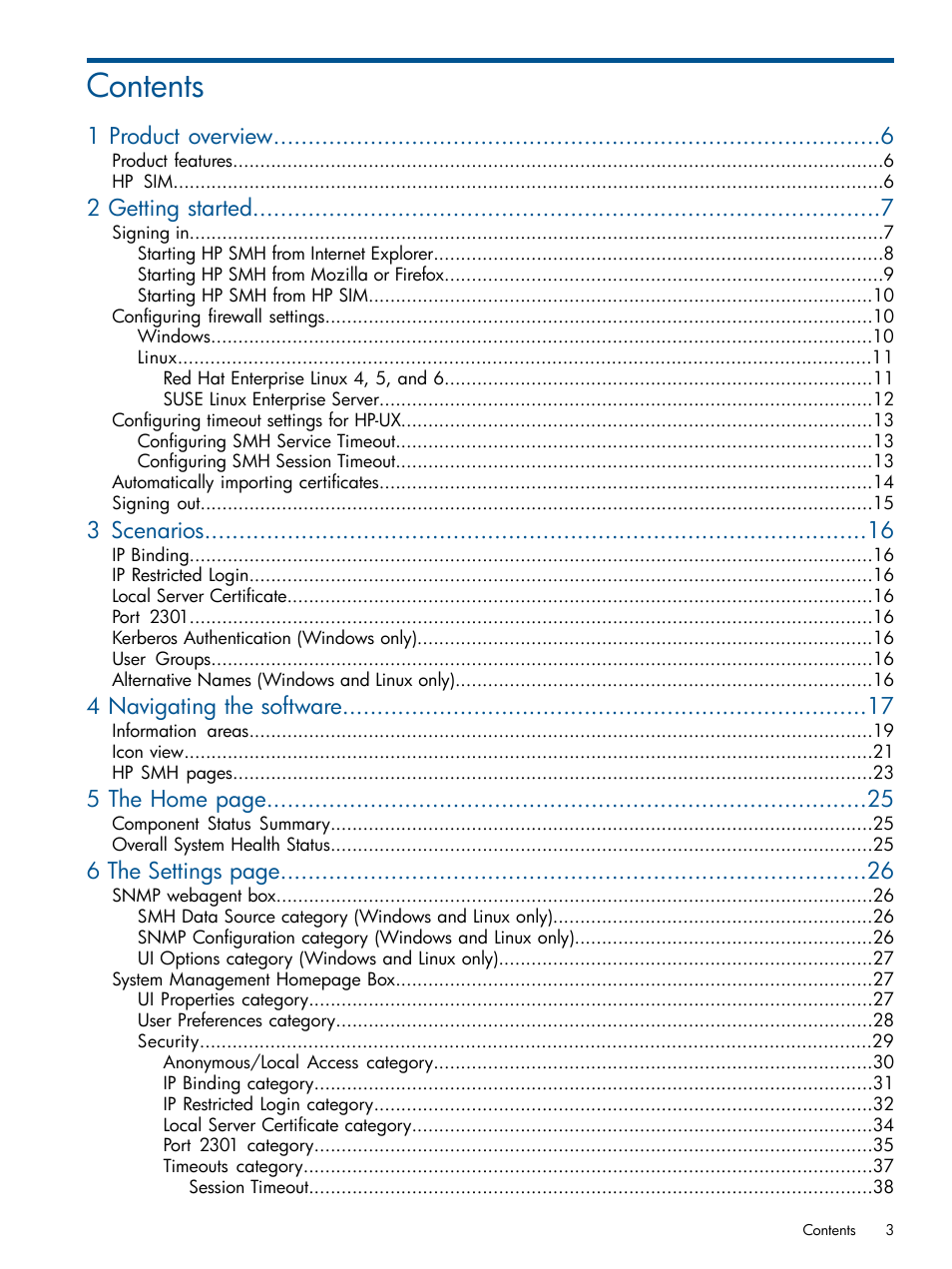 HP System Management Homepage-Software User Manual | Page 3 / 94