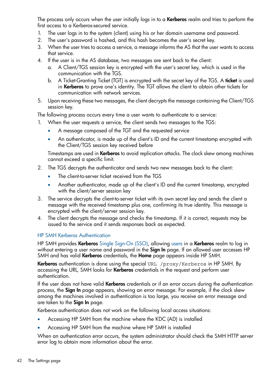 Hp smh kerberos authentication | HP System Management Homepage-Software User Manual | Page 42 / 94